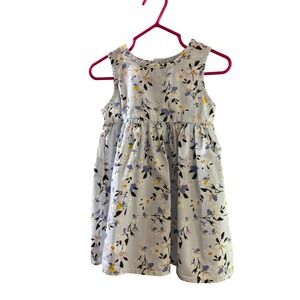 Mini Hop sweet Floral yellow blue baby girl Dress Sleeveless Casual Summer 24 mo